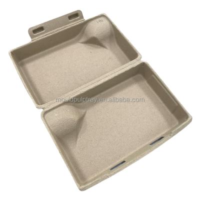 China Eco - Friendly Inner Packaging Dry Press Paper Pulp Brown Tray Packaging Lockable Molded Paper Box for sale