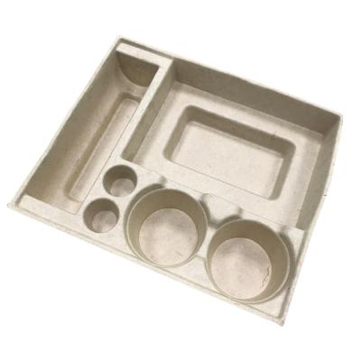 China Custom Biodegradable Recycled Molded Inner Packaging Paper Pulp Packaging Box Cardboard Takeout Tray for sale