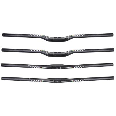 China Mountain Bikes Carbon Fiber Mountain Bike Handlebar 25.4/31.8mm 580-760mm Flat / Riser Bicycle Handlebar for sale