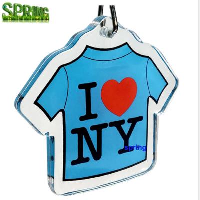 China Custom Personalized Acrylic Key Chain Gift Blank Coat Logo Key Chain T-Shirt for sale