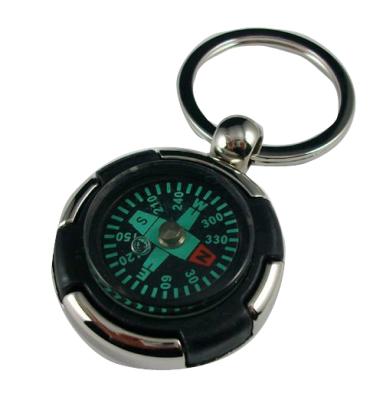 China Promotion Gift Fashion Metal Key Chain And Gift Compass Key Chain With Bubble for sale