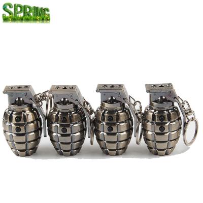 China Promotion Gift New Simulation Grenade Laser Key Chain LED Lighting Mini Flashlight Custom Light Grenades Key Chain for sale