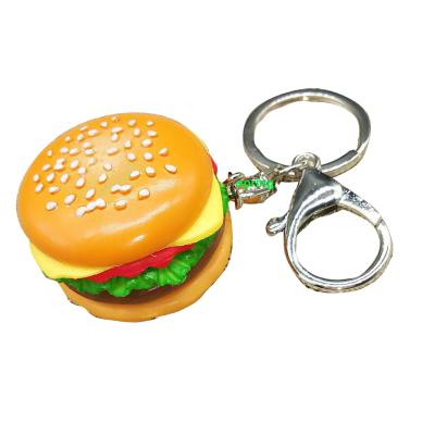 China Promotion Simulation Creative Hamburger DIY Chain Accessories Resin Food Main Shell Pendant Bag Charm Handmade Mobile Phone for sale