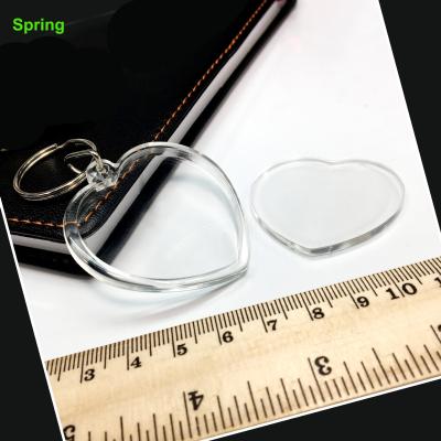 China Modern transparent plastic heart shape quality mute key insert photo acrylic chain picture for sale