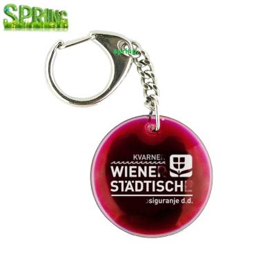 China Custom Promotion Gift lliquid Float Key Chain , Soft Water Entry Fashion PVC Key Chain for sale