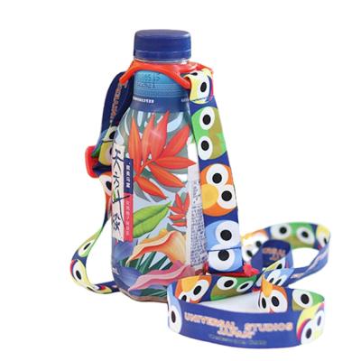 China New Cartoon Design Cartoon Shoulder Strap Bottle Holder Japanese Drink Bottle Blet Child Mineral Water Bottle Advertising With Strap for sale