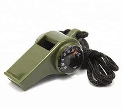 China Promotion 3 IN 1 Outdoor Emergency KIT Survival Whistle Multifunctional Plastic Compass Thermometer Whistle for sale