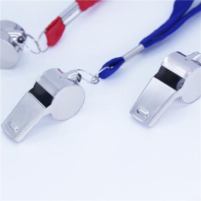 China Cheap Wholesale Police Metal Whistle Outdoor Sport Metal Train Whistles With Strap Mw-6a for sale