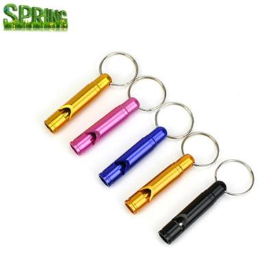 China Hot sale metal whistle with aluminum key ring / ourdoor whistle with key chain option for sale