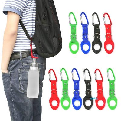 China Handheld Portable Silicone Water Bottle Buckle, Convenient Carabiner Clip Carry Holder with D-Ring Hook for Traveling Hiking Camping for sale