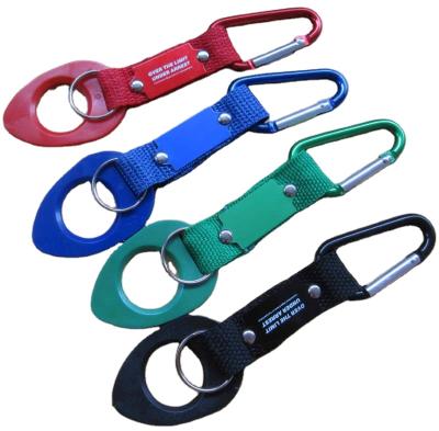 China General Industry Customize Logo Silicone Rubber Water Bottle Hanger Lanyard Key Chain Carabiner Drinking Bottle Holder for sale