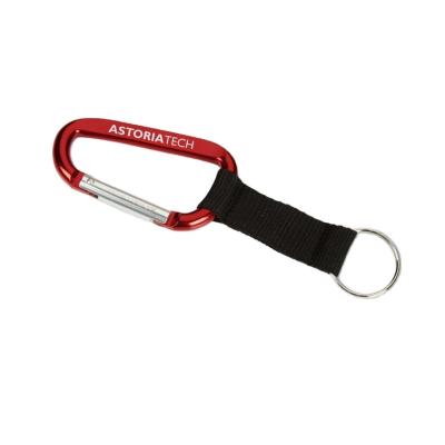 China Custom Healthcare Screen Printing Carabiner Advertising Polyester Strap Hook Lanyard Short Carabiner Key Chain for sale