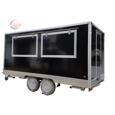 China Vegetable processing factory wholesale low price FRP multifunctional square mobile food trailers fully equipped for BBQ for sale