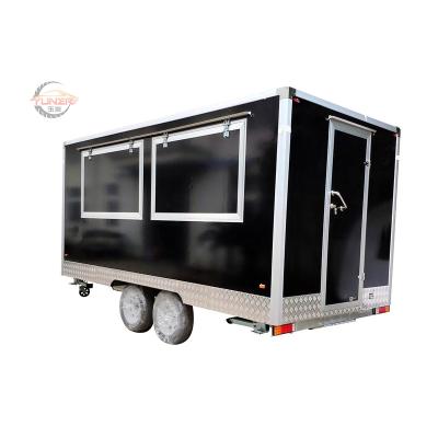 China Vegetable Processing Plant Factory Outlet High Quality Multifunctional Square FRP Trailer Mobile Food Truck For Fried Chicken for sale