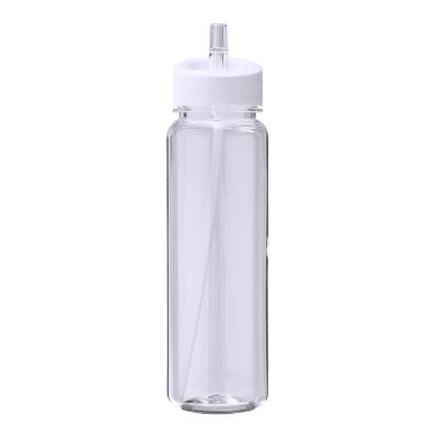 China Sustainable BPA Free Custom Logo Recycled Wholesale Plastic Water Bottles With Straw for sale