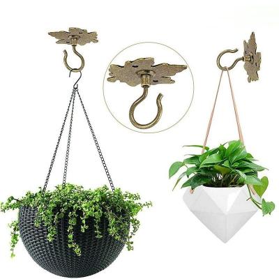 China Metal Wall Mount Strong Load Bearing Ceiling Hangs Heavy Duty Iron Lantern Plant Bracket Screw Bird Feeders Hangers Hooks for sale