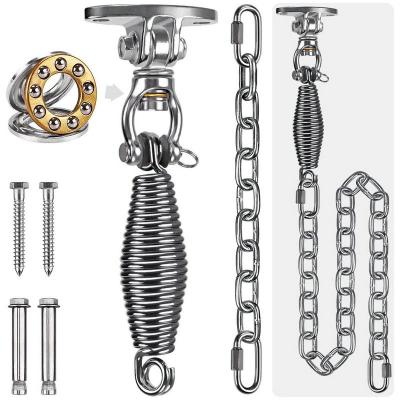 China Retail Industry 360 Degree Swivel Bearings Inside Hanging Kits Swing Chair Heavy Bag With Heavy Duty Spring Chain Stainless Steel Swing Hooks for sale