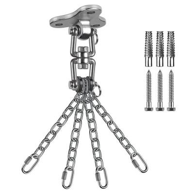 China Heavy Duty Retail Industry Bag Wall Mount 360 Swivel+180 Swing Stainless Steel Sandbag Hanger Brackets for sale