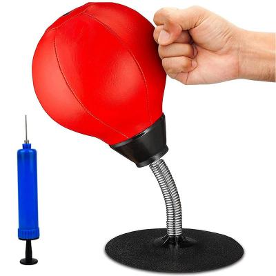 China Eco-friendly Inflatable Sandbag Decompression Duct Desktop Boxing Stress Relieve Speed ​​Ball With Mini Air Pump for sale