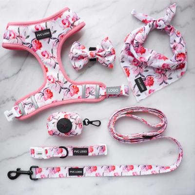 China Floral Print Padded Mesh Harness, Reversible Dog Harness for Small Medium Large Dogs&Cats for sale