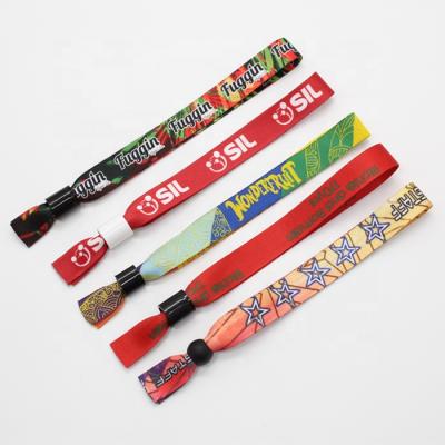 China Hot Selling China Custom Printed Adjustable Festival Cloth Wristbands for sale