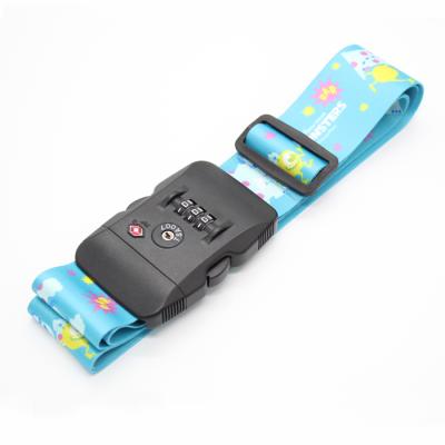 China Fabric Factory Price Travel Polyester Luggage Strap With TSA Lock for sale