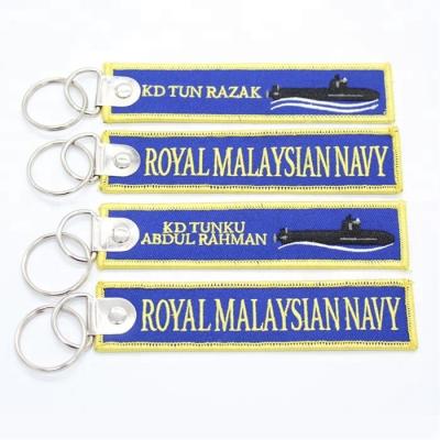 China Embroidery Metal Key Chain Advertising Personalized Embroidered Keychains, Custom Embroidered Key Tags, Flight Tag Key Chain for sale