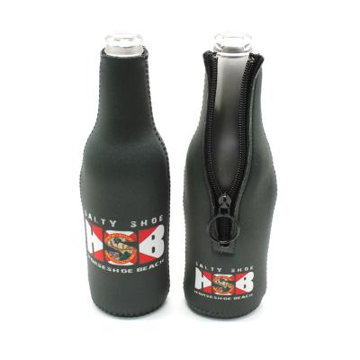 China Insulated Funny Quotes Beer Bottle Insulators With Ring Zipper for sale