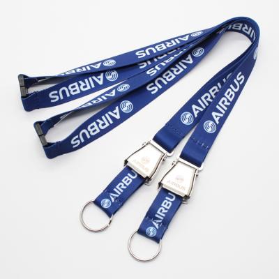 China Promotional Airplane Company Gifts Seat Belt Buckle Lanyards For Aviation, Airbus Lanyard With Laser Logo for sale