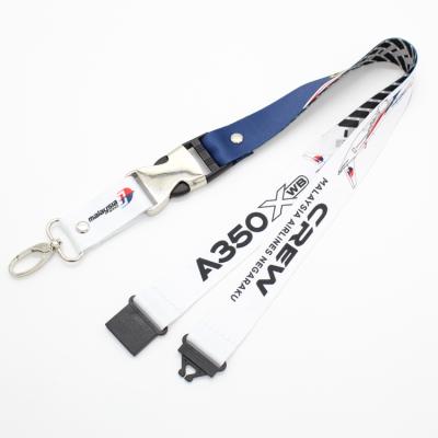 China Advertising Custom Sublimation Lanyard Aircraft A350 Polyester Lanyard , Sublimation Printing Lanyard No Minimum Order for sale