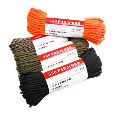 China Wholesale Custom Cheap Braided Type Durable Survival 550 100ft Manufacturer Parachute Rope 7 Strand 7 Strand Paracord Camping Survival 550 100ft for sale