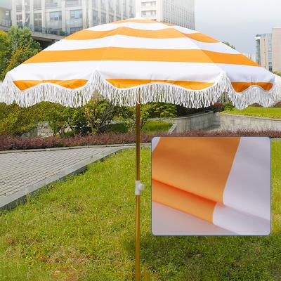 China Sun Protect Bengku China Mini Tent Outdoor Uv Luxury White Beach Umbrella With Tassels for sale