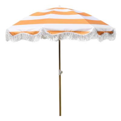 China Sun Protect Bengku Tassel Kids Chair For Sale White Cotton Fabric Sun Shelter Tent Beach Umbrella With Tassels for sale