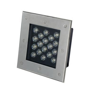 China LANDSCAPE 36W AC85-265V IP66 Waterproof Square Park Staircase RGB and Single Color Outdoor Garden Wall Recessed Underground LED Spot Light for sale