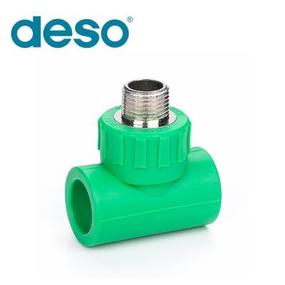 China Join lines of pipe male threaded tee ppr male threaded tee pipe fitting with ISO 15874 AENOR certicifates for sale