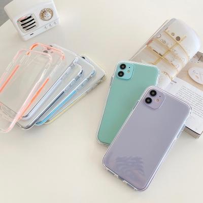 China 2022 Custom Colorful Transparent Simple View Shockproof TPU Cell Phone Case Cover For iPhone 8 7 XR XS 11 12 13 pro Max Cover for sale