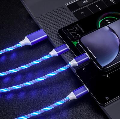 China Camera 3 in 1 Light Flow Lighting LED USB Cable Fill Light Up Cable for iPhone 4 13 USB C Huawei Samsung Multi USB Port for sale