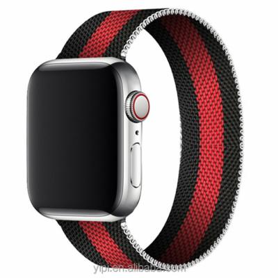 China Milanese Strap for Apple Watch Band 45mm 44mm 42mm 38mm 40mm 42mm 4 Black/38/40/41 mm Red Stainless Steel Strap iwatch Series 7 Se 6 5 for sale