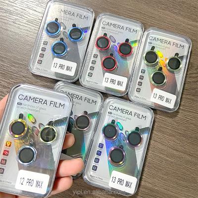 China Diamond Glitter Camera Lens Protector for iPhone 13 12 pro 13 12 max Mini Metal Ring Lens Glass 11 pro Max Protective Film Boxed Foriphone for sale