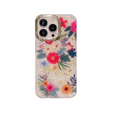 China INS Shockproof Electroplating Colorful Flower Shells Phone Cases For Pro Max Support Fashion iPhone12 13 Cell Phone Cover Customized Design for sale