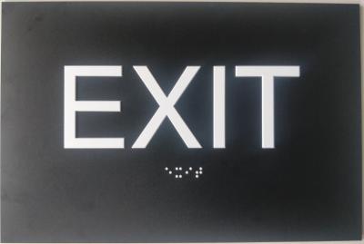 China Grade II Braille ADA Exit Sign Black Acrylic Panel 9