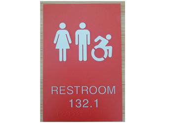 China Custom Thermoformed Unisex ADA Restroom Signs 1/8