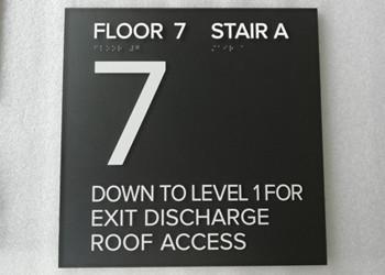 China Custom Braille / Tactile ADA Stair Signs Straight Edge 1/4