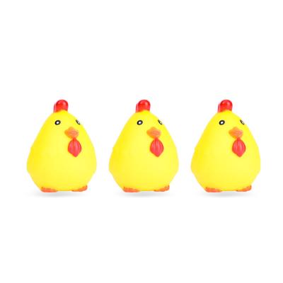 China 5 Pcs Chicks Set Set 2022 Novelty Squeeze Noise PVC Toy Plastic Bath Yellow Chicken Toy For Kids for sale