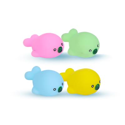 China 5 Pcs PVC Sea Lion Sound Animal Squeeze Set Screaming Colorful Mini Sea Lions Plastic Squeak Toy for sale