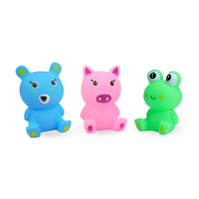 China Bath Toy 3pcs Pets Sets Hot Seller Baby Plastic Bath Toy Pvc Pig Frogs Bear Shape Bath Animal Squeak Toy For Kid for sale