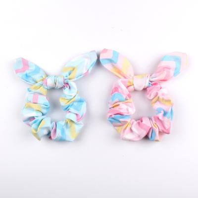 China Wholesale cute cute accessories style cartoon rabbit ear scrunchies rabbit bunny ear hair ties can be customized for sale