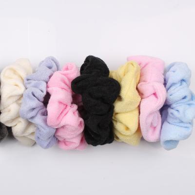 China Wholesale Cute Trendy Bow Terry Popular Scrunchies For Girls Scrunchies For Woman Hair Elastic Hair Ties for sale