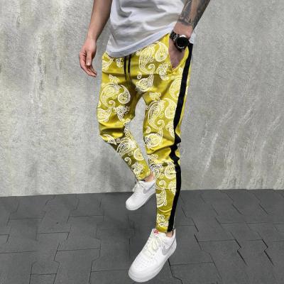 China 2021 Foreign Trade Amazon Four Seasons Cashew 3D Flower Personality Cashew Slim Straight Striped Long Pants 2021 for sale