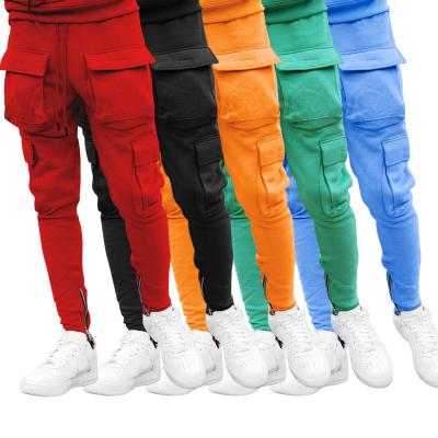 China 2021 Men's Casual Pants QUICK DRY Multi-pocket Solid Color Casual Pants Men's Loose Jumpsuits Men for sale